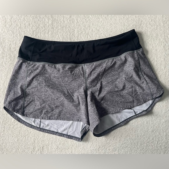 lululemon athletica Pants - Lulemon Speed Up Low-Rise Lined Short, 2.5 inches, Sz 12. Gray Black